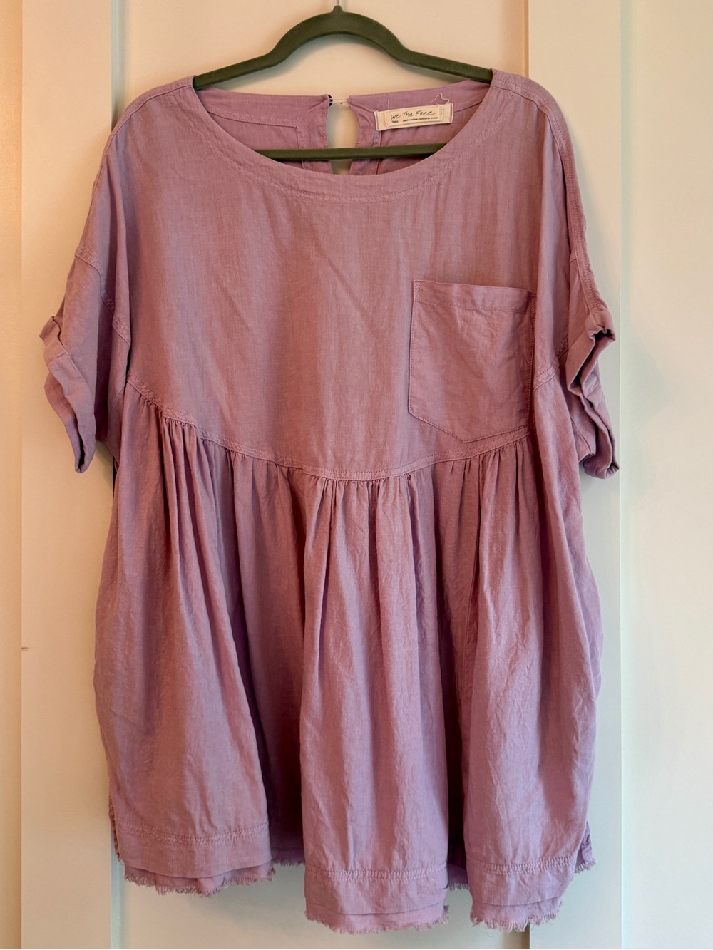 We The Free Lavender Mauve Peplum Tunic